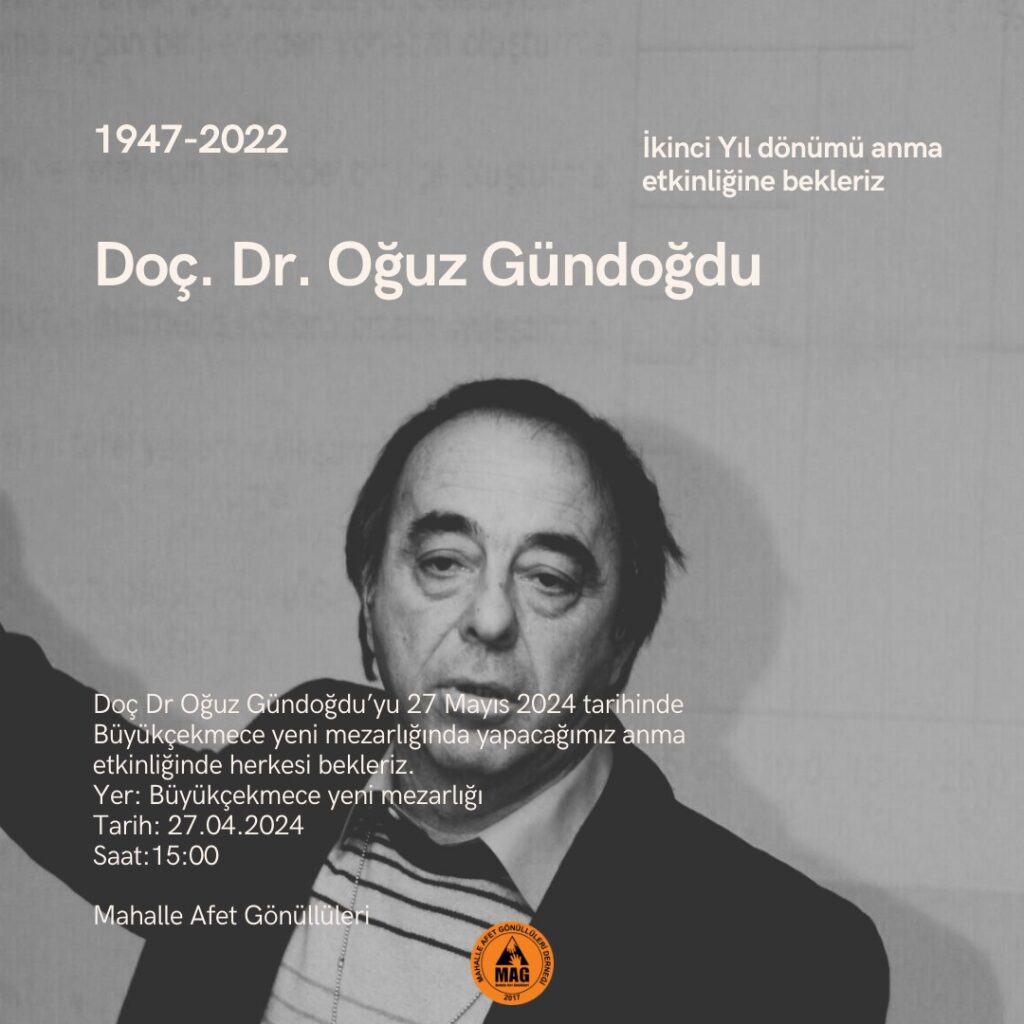 Tüm MAG'lar olarak 27.05.2024 yılında yitirdiğimiz Onursal Başkanımız Doç.Dr. Oğuz Gündoğdu'yu Büyükçekmece Yeni Mezarlığında andık.